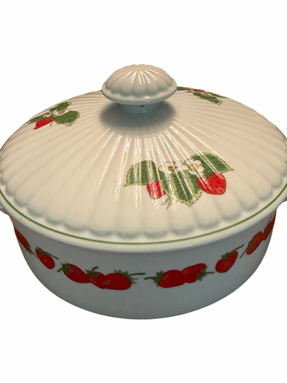 Vintage 1981 Strawberry Patch Porcelain 7’ Serving Dish by Stafford